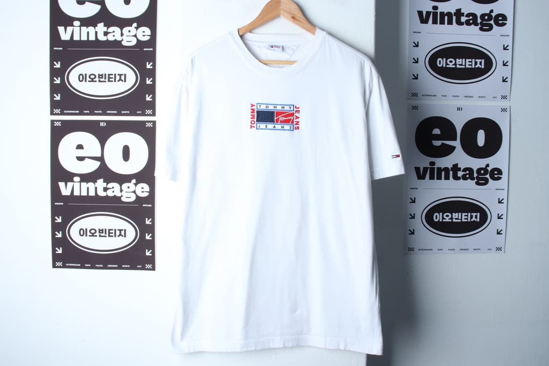 (M-XL) 타미힐피거 반팔 티셔츠 빅로고 화이트 올드스쿨-H32388 상품이미지2