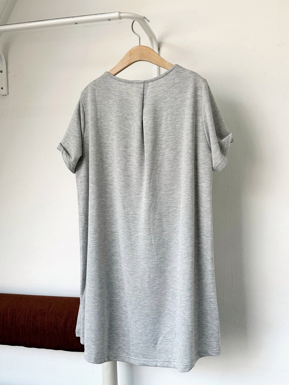 Stretched fabric fake layered long top 상품이미지6