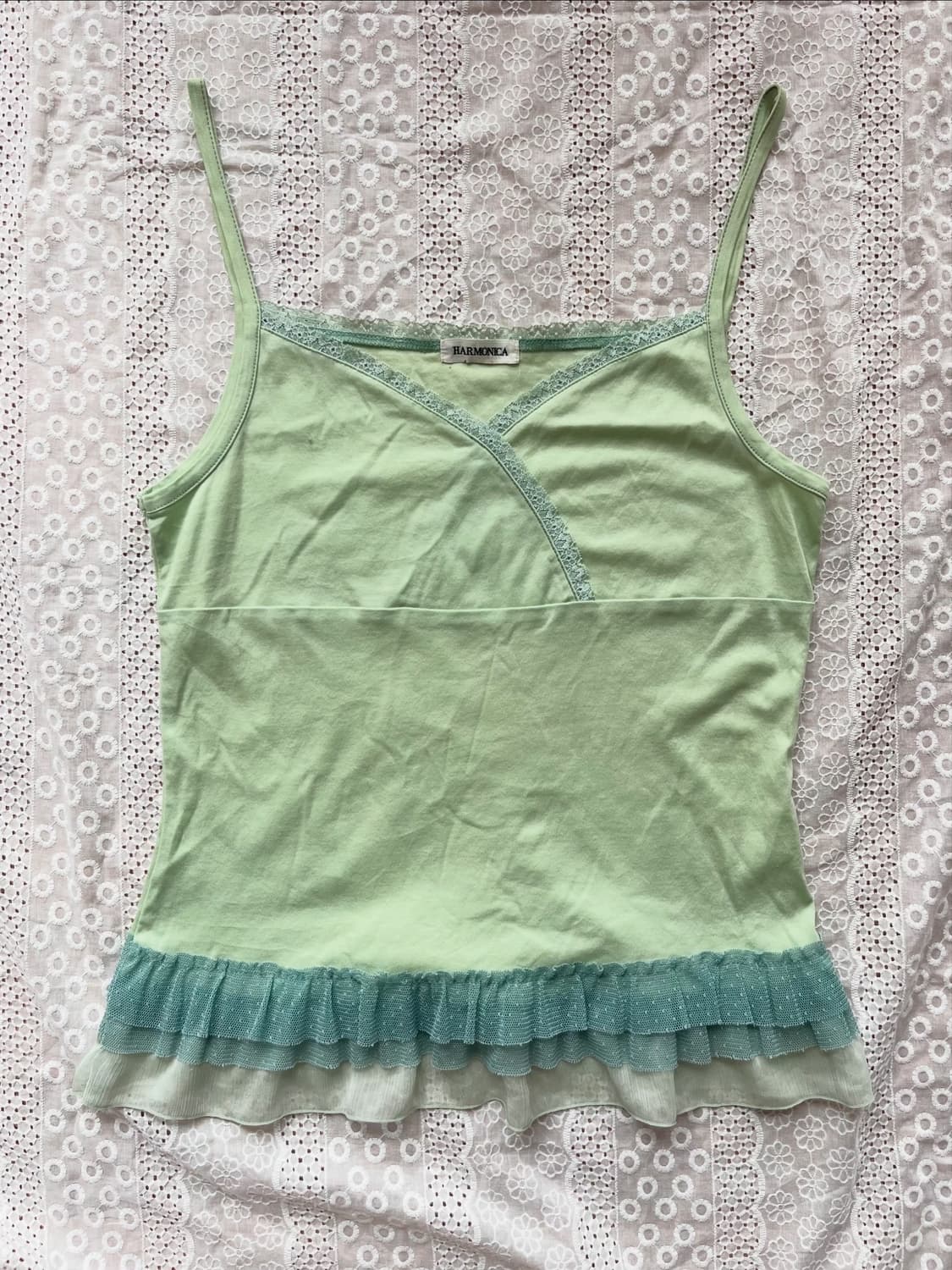 Frill Cardigan + Neon green sleeveless 상품이미지3