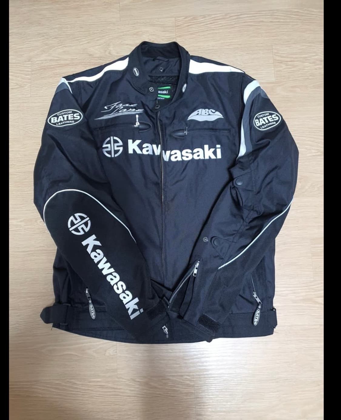 xl 가와사키x베이츠레더 바이커 자켓 상품이미지2