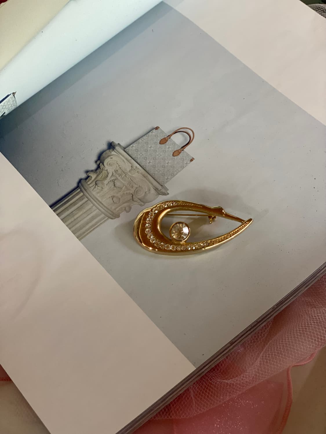 골드 스완 큐빅 빈티지 브로치  상품이미지5