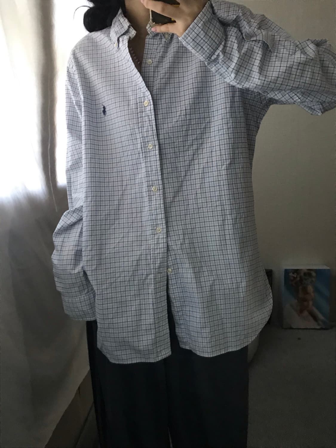 폴로 화이트 체크셔츠 상품이미지2