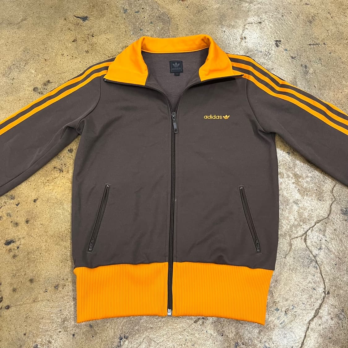 아디다스 브라운 오렌지 귤 초코 져지 트랙탑 상품이미지3