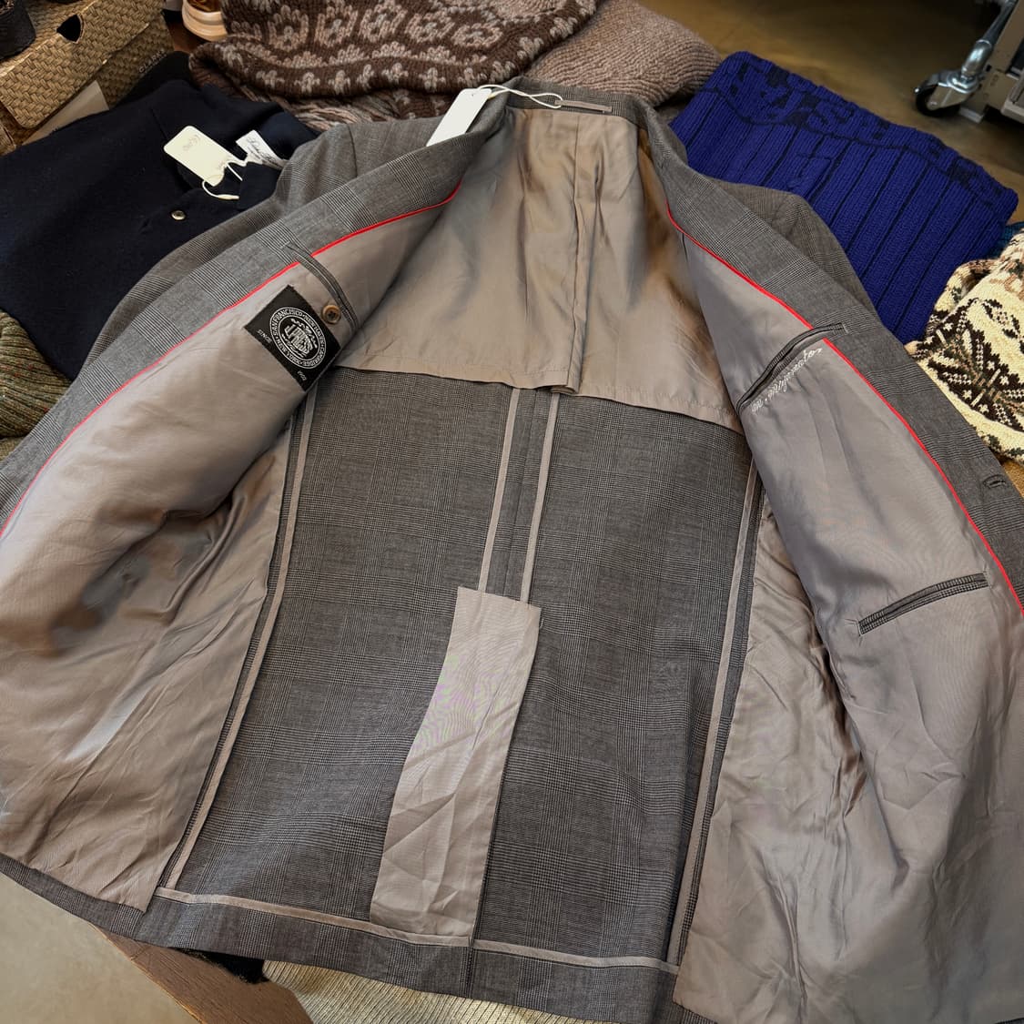 제이프레스 글렌체크 싱글벤트 블레이저 상품이미지7