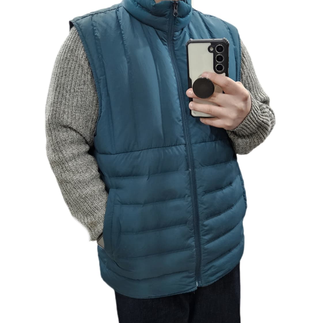 110 빈폴스포츠 덕다운 블루 경량 패딩조끼 상품이미지1