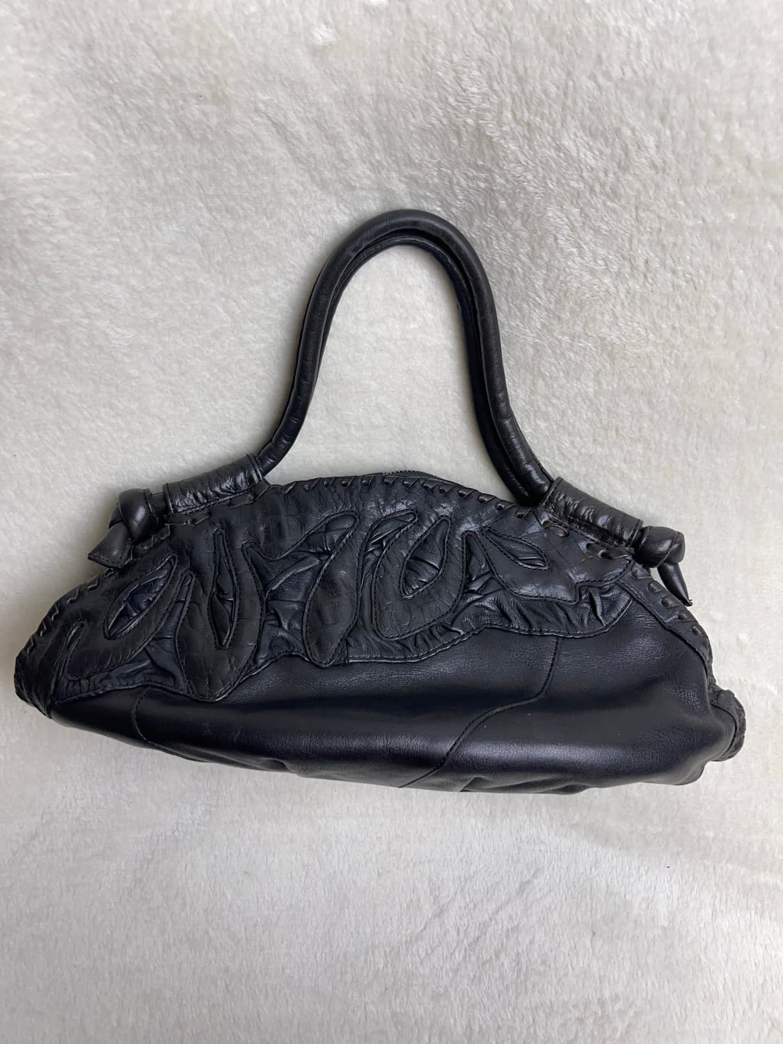 IBIZA 블랙 가죽 토트백 || 일본빈티지 상품이미지3