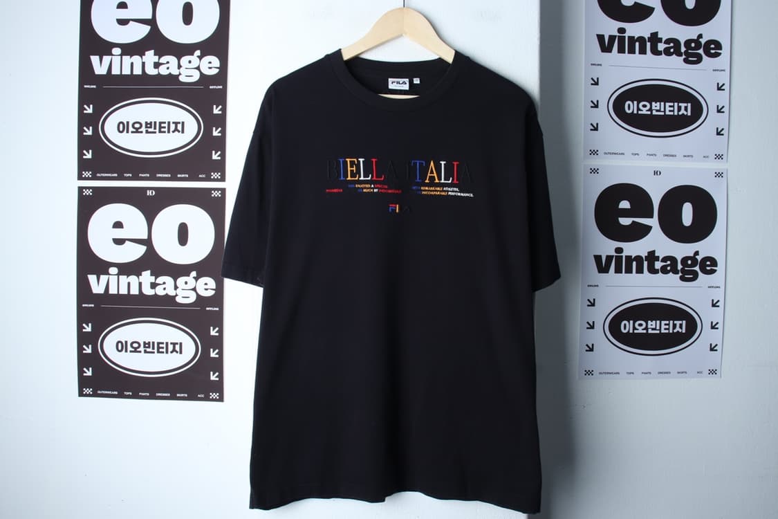 (2XL) 휠라 반팔 티셔츠 빅사이즈 레터링 올드스쿨-H32188 상품이미지2