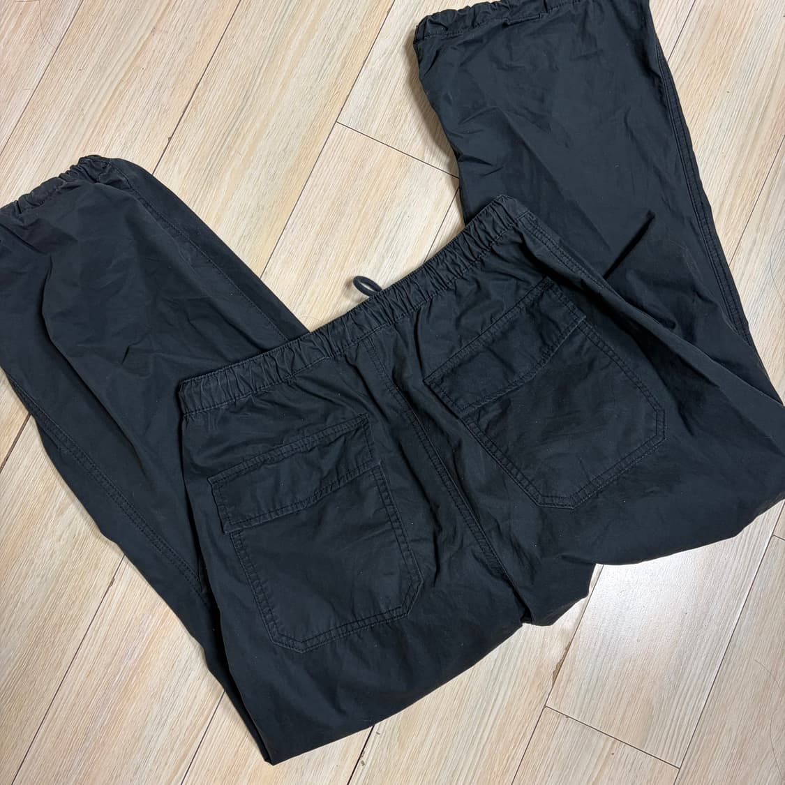 H&M 스트링 와이드 조거팬츠 블랙 S 남성 공용도가능 상품이미지4