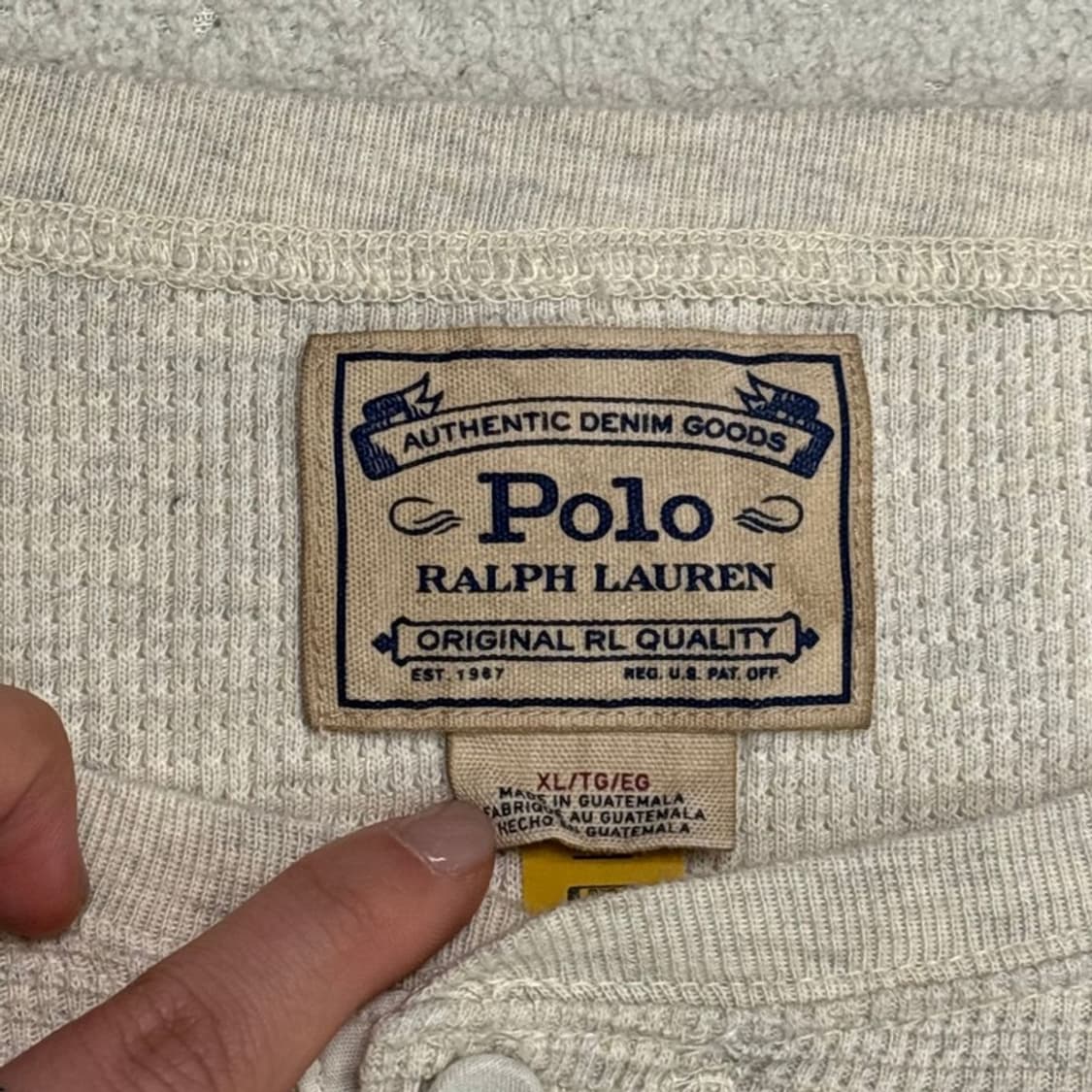 폴로랄프로렌 와플 니트 코튼 헨리넥 XL 상품이미지3