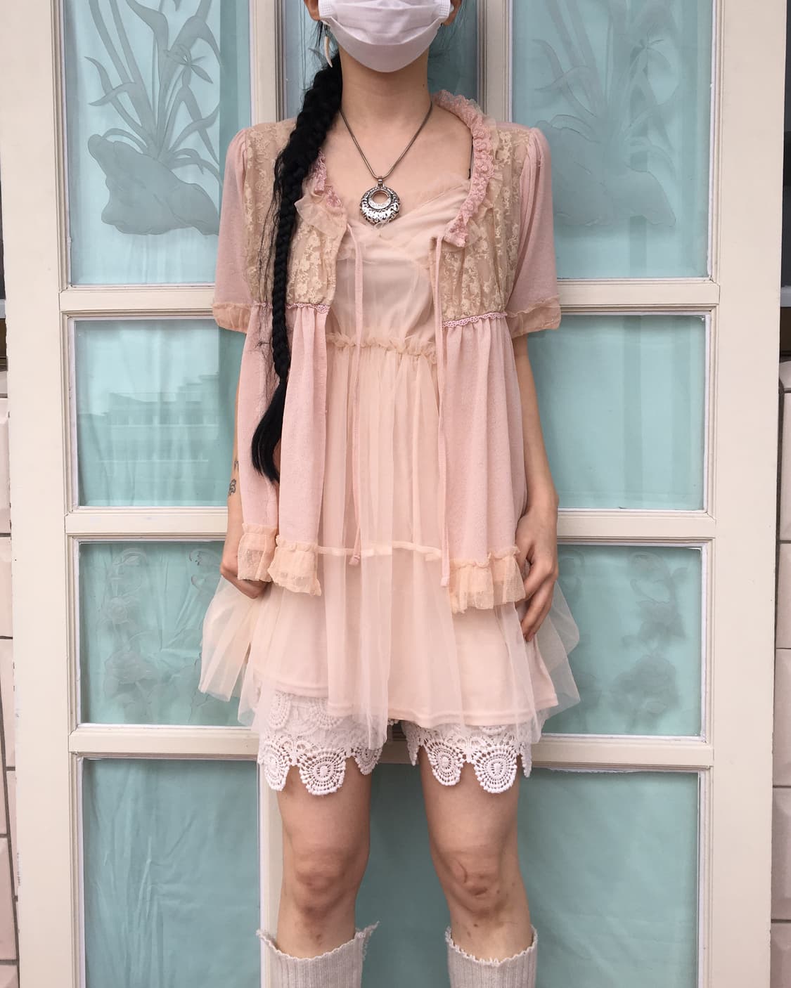 Axes femme lace trimming cardigan 상품이미지8