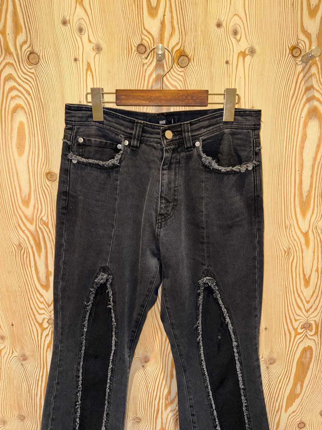 하레 프론트 컷오프 부츠컷 데님 팬츠 상품이미지2