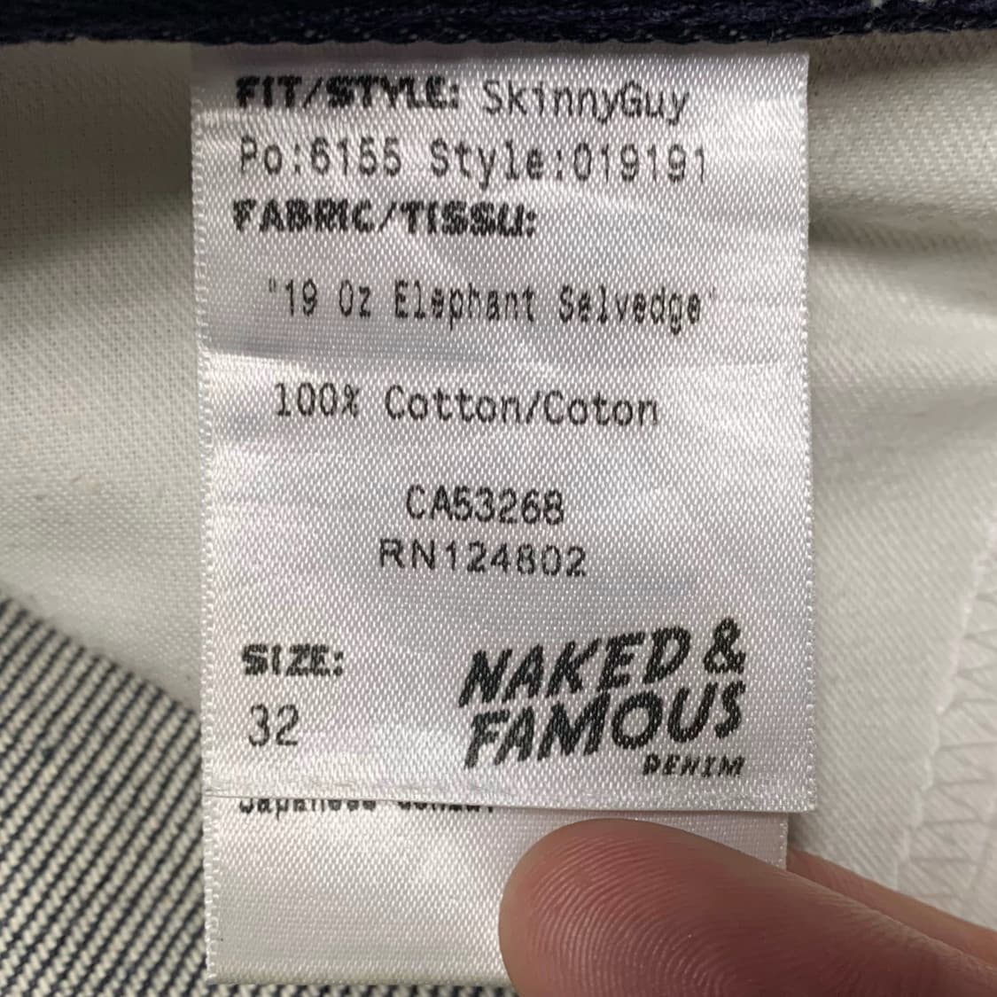 [33] Naked & Famous 스키니 가이 19oz 셀비지 데님팬츠 상품이미지6