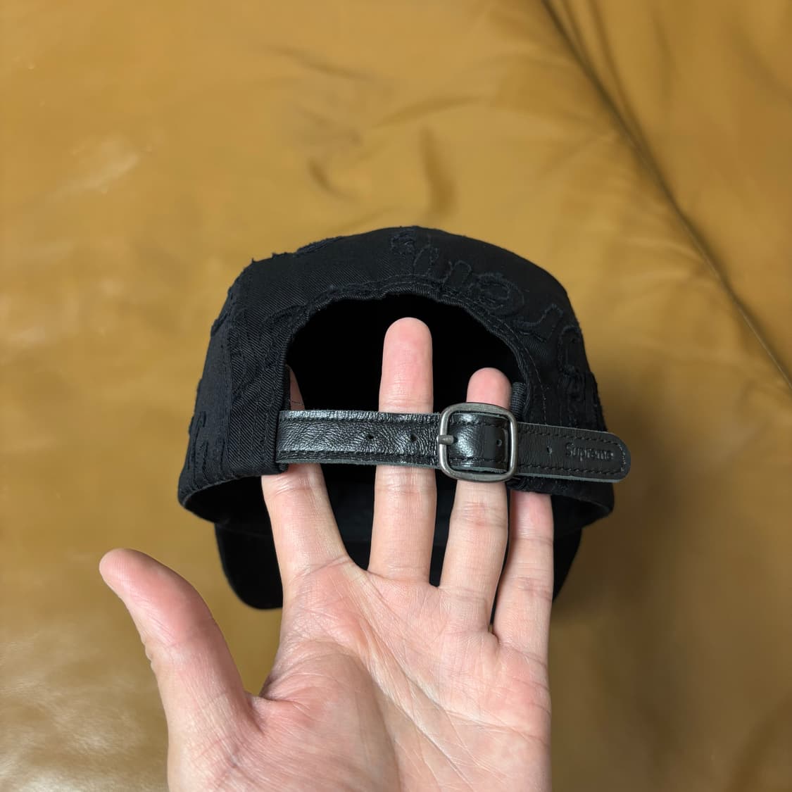 Supreme 슈프림 레이저드 로고 블랙 캠프캡 모자 (Black) 상품이미지7