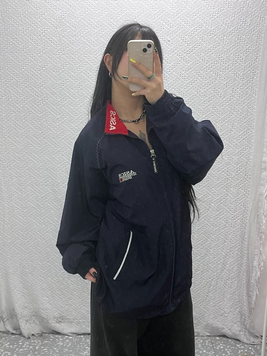 아식스 레트로 00's 카라로고 배색 바람막이 자켓 105 C07439 상품이미지2