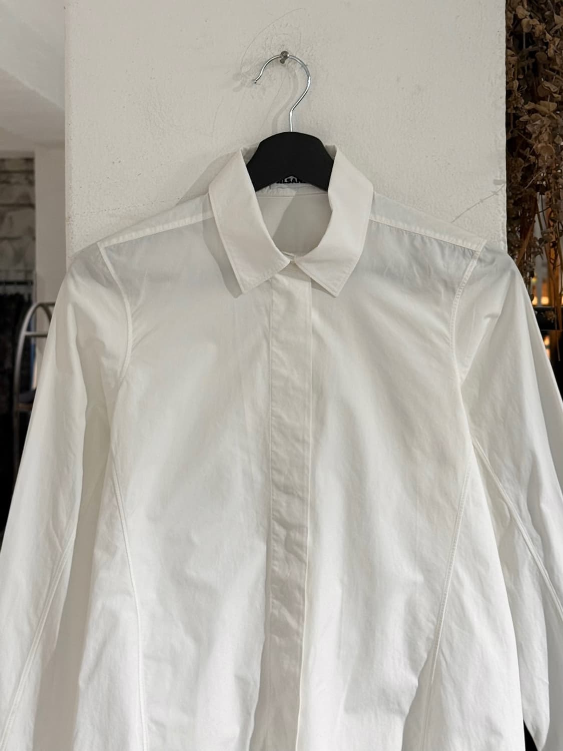 질샌더 화이트 히든 버튼 미니멀 셔츠  상품이미지4