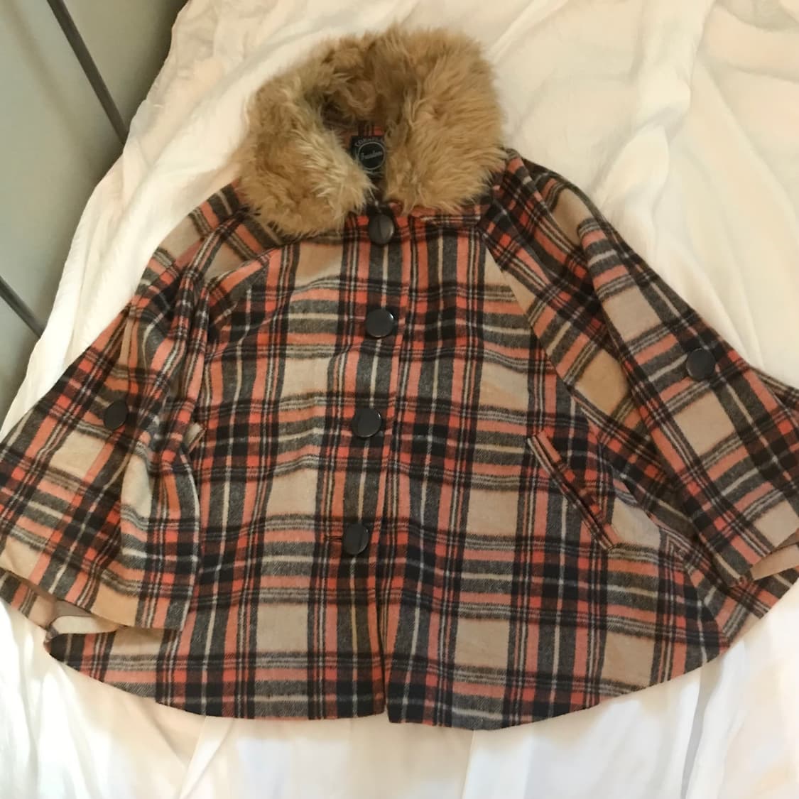 Cornflake 라떼갸루 모리걸 미소녀 퍼 케이프 판초 상품이미지4