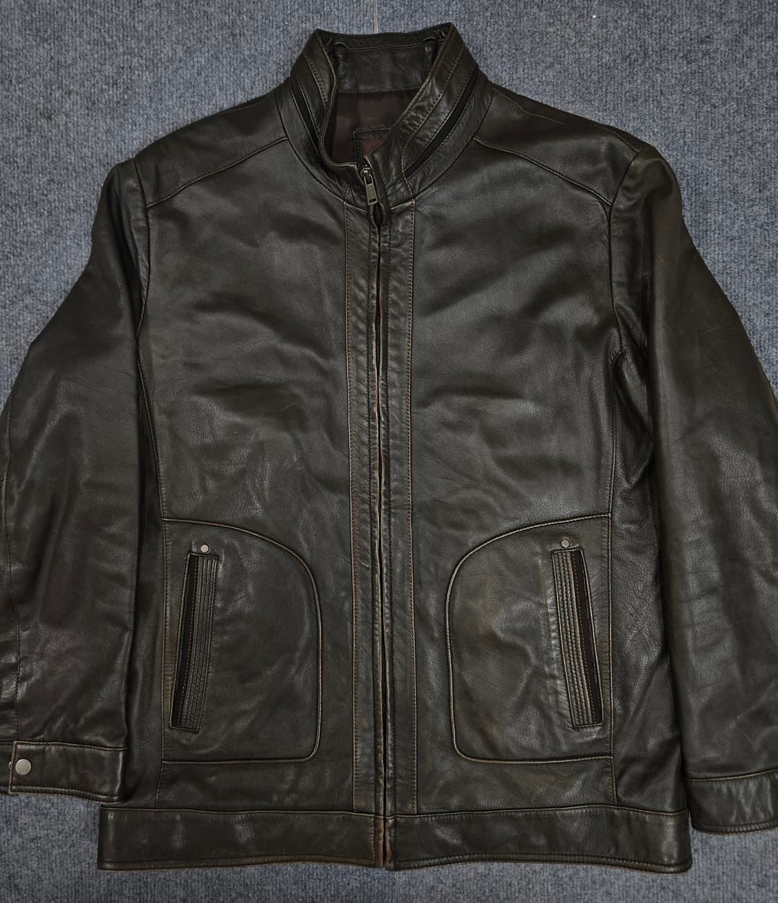 타운젠트 브라운 램스킨 레더 가죽자켓(급처) 상품이미지1