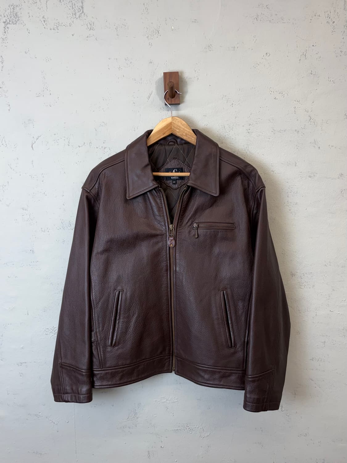 빈티지 소가죽 포켓 레더 자켓 브라운 상품이미지1