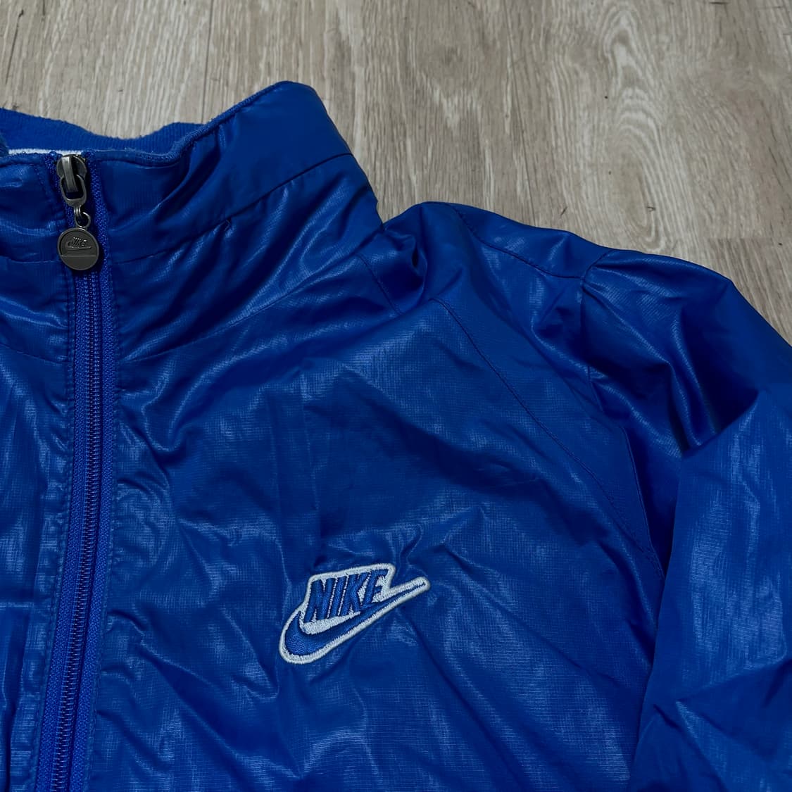 나이키 로고 자수 스탠드넥 바람막이 점퍼 [블루] S/90 상품이미지4