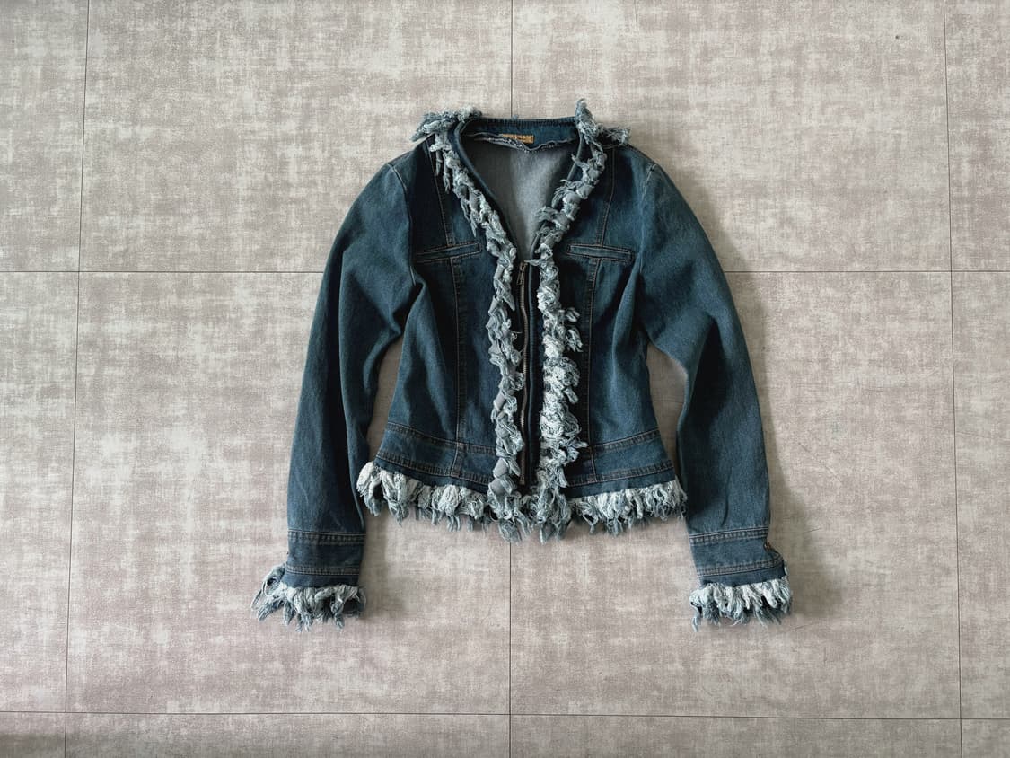 fringe denim jacket 상품이미지1