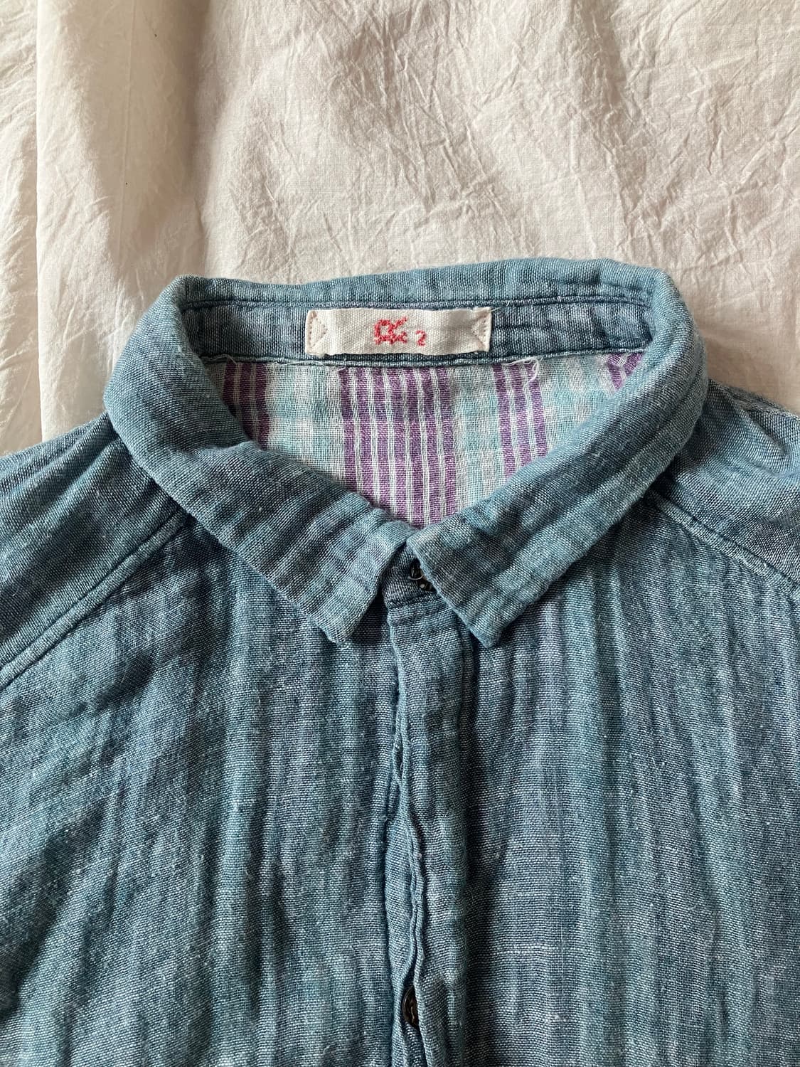 R2 블루 면 셔츠 상품이미지2