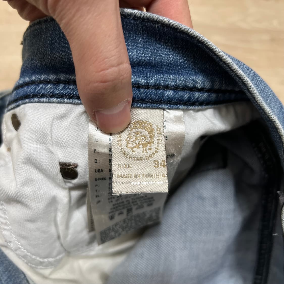 디젤 워싱 데미지 디스트로이드 데님팬츠 청바지 [중청] 34 상품이미지6