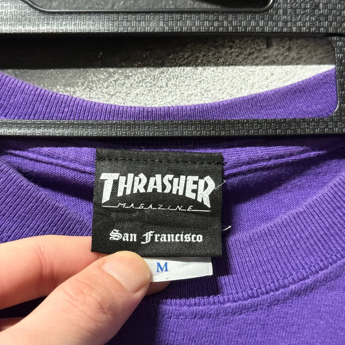 트래셔 빅 프린팅 롱 슬리브 티셔츠 퍼플 상품이미지4