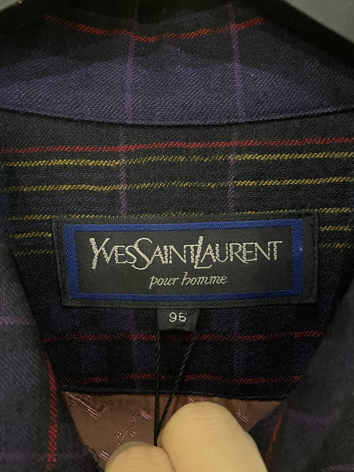 입생로랑 90s YSL 체크 울 자켓 상품이미지5