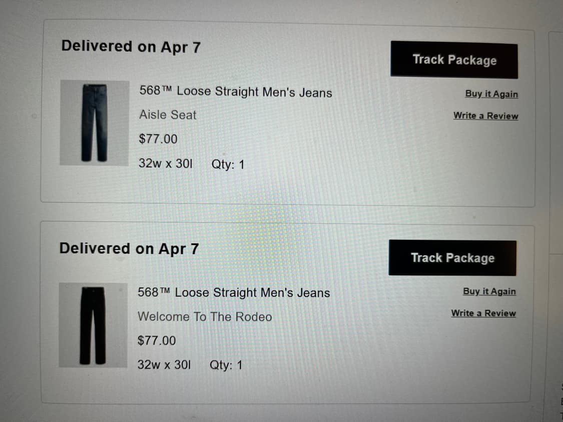 리바이스 568 프리미엄(검정) 32x30 상품이미지4