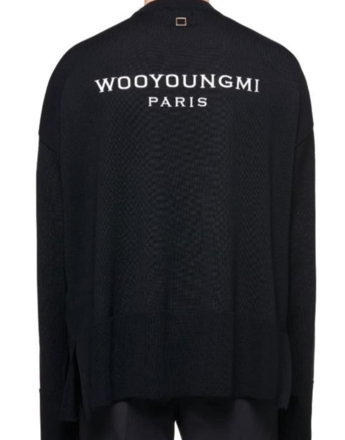 [50]  우영미 백로고 절개 니트 블랙 상품이미지2