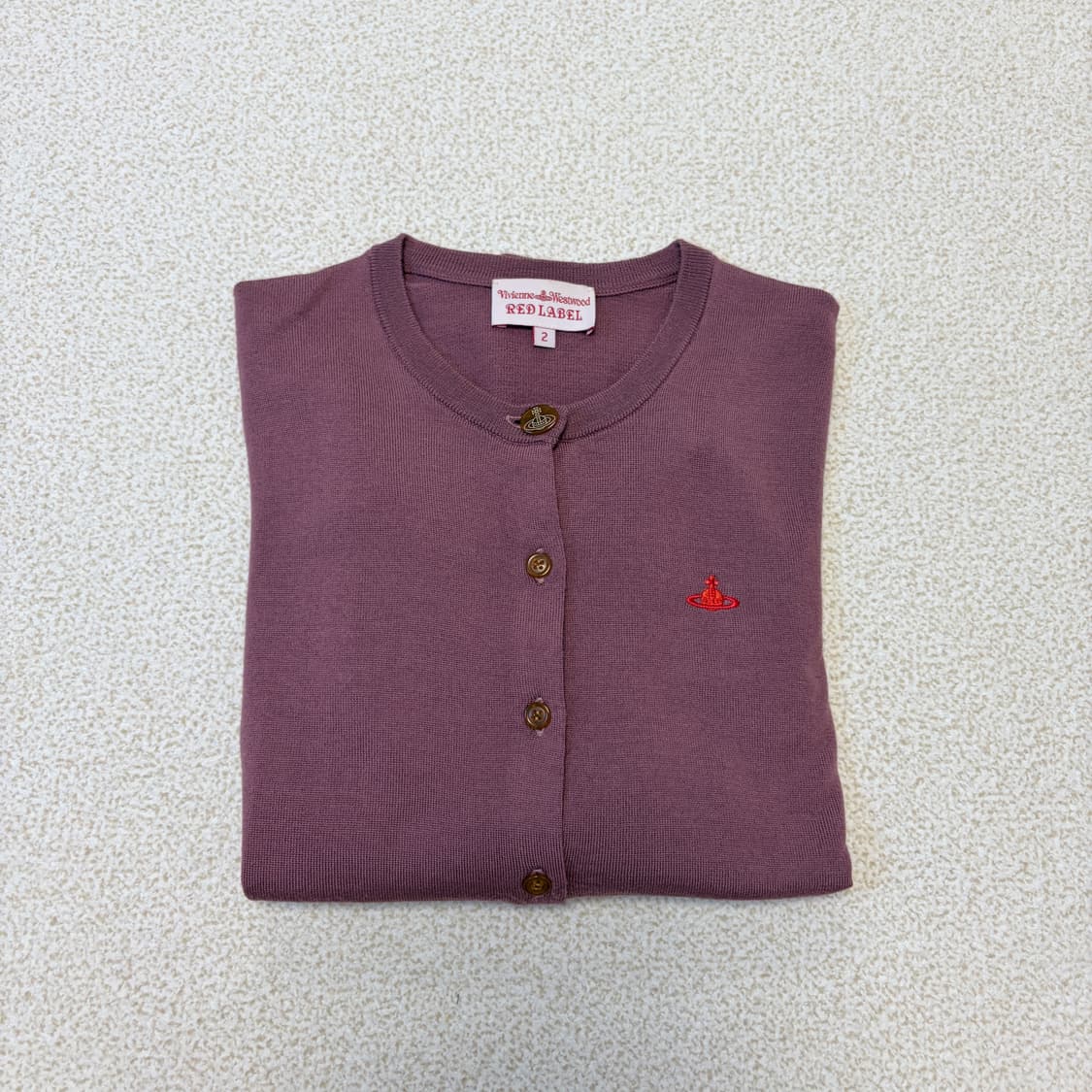 비비안웨스트우드 레드라벨 핑크 울 가디건 상품이미지1