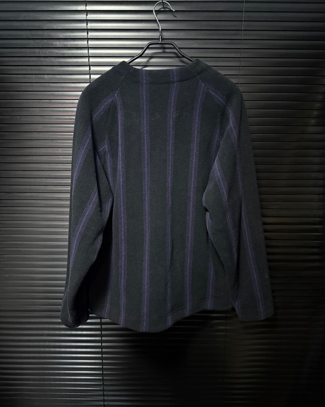 유니클로 니들스 후리스 플리스 가디건 콜라보 스트라이프 블랙 보라 M 상품이미지6