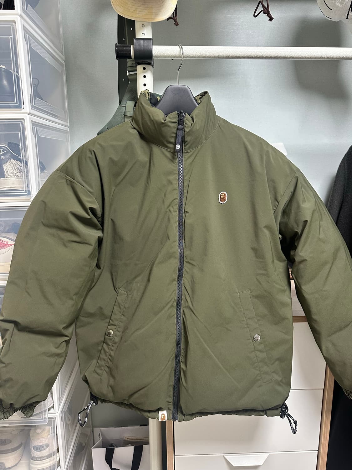 베이프 카모 리버시블 다운패딩 L사이즈 1회착  상품이미지2