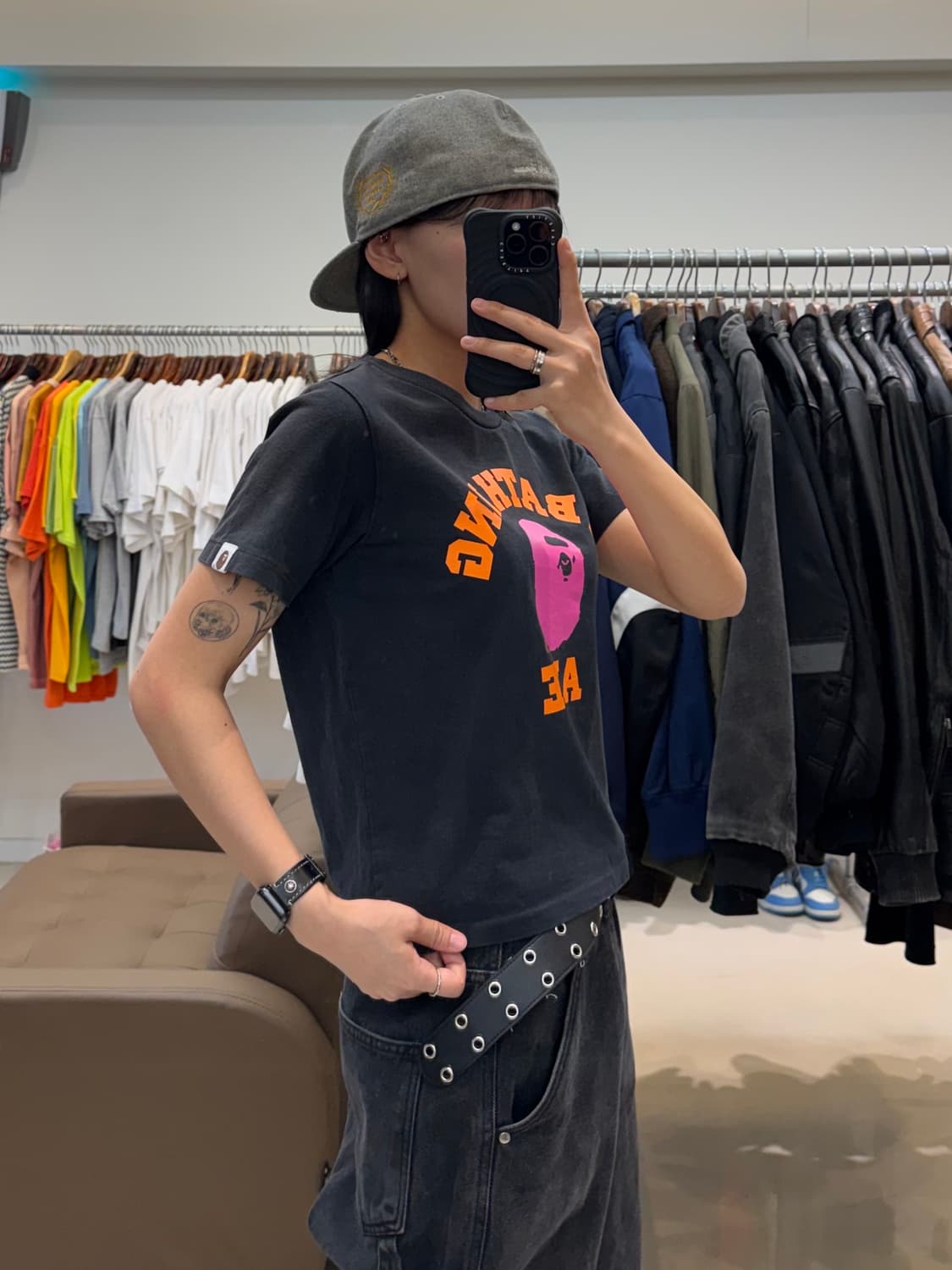 베이프 컬리지 티셔츠 블랙 상품이미지6