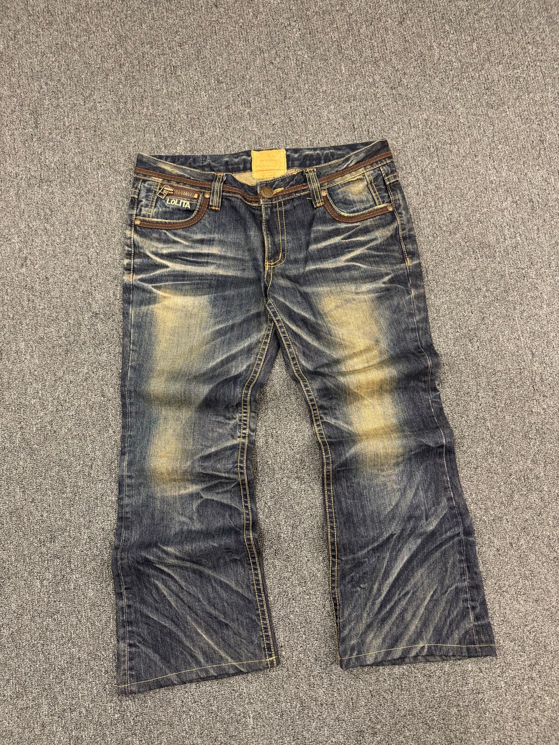 34)Lolata 진스 빈티지워싱 포켓자수 데님팬츠 상품이미지3
