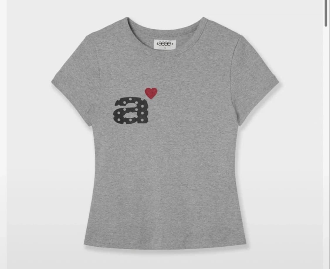 aeae 도트 스몰 레터 티 그레이 상품이미지1