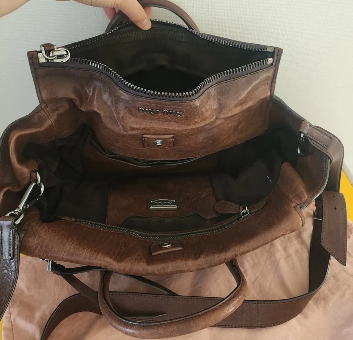 미우미우Miu Miu 브라운 비텔로 리본 사첼백 상품이미지7