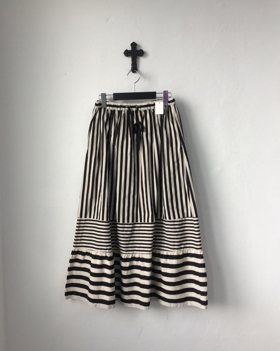 stripe pattern mixed skirt 상품이미지1