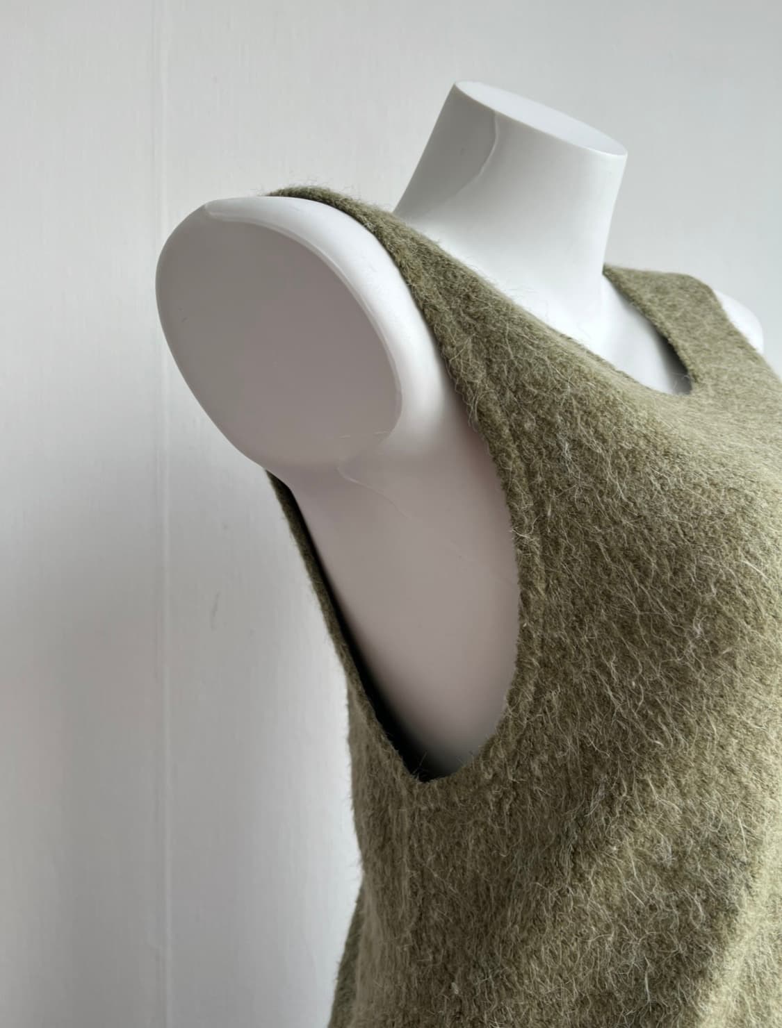 TRAYSEE 카키 부클 니트 롱 원피스 상품이미지3