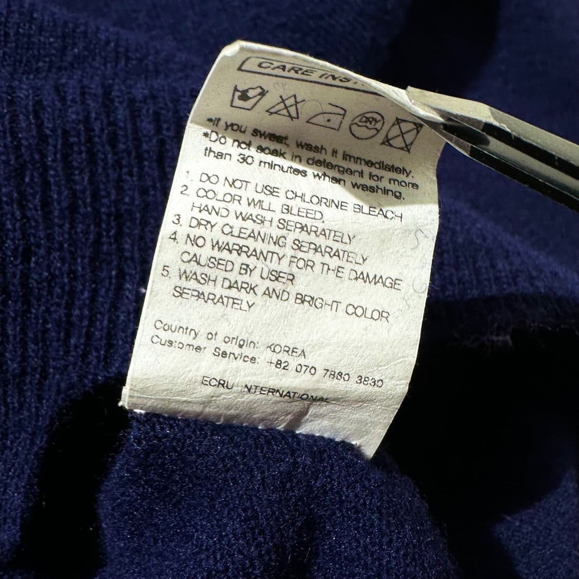 (새상품) 스탠드얼론 크롭 니트 가디건 네이비 상품이미지8