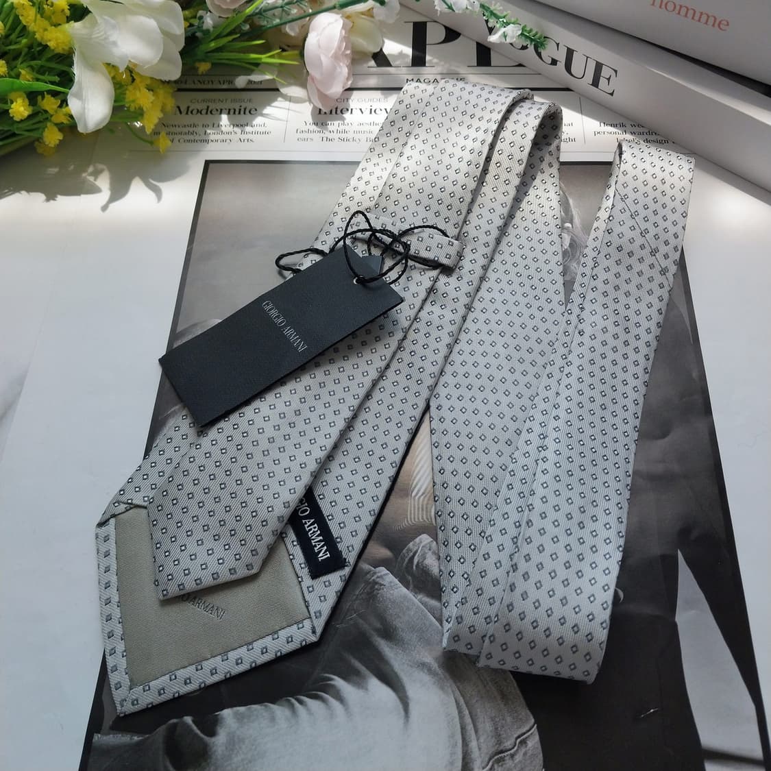 조르지오 아르마니 실크 미니 패턴 넥타이 8.7cm 새상품 K547
 상품이미지5