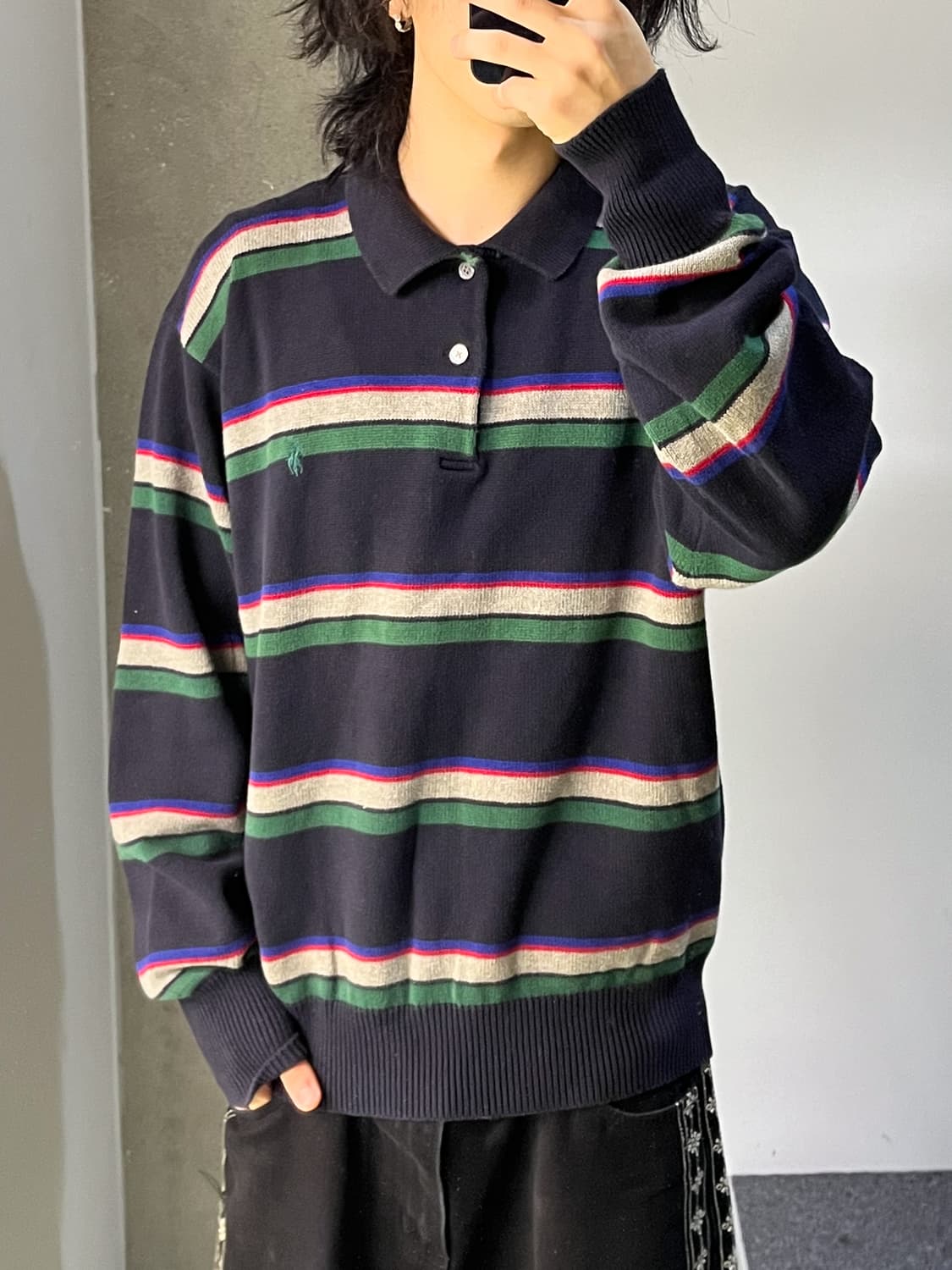 폴로랄프로렌 멀티 스트라이프 카라넥 니트 상품이미지1