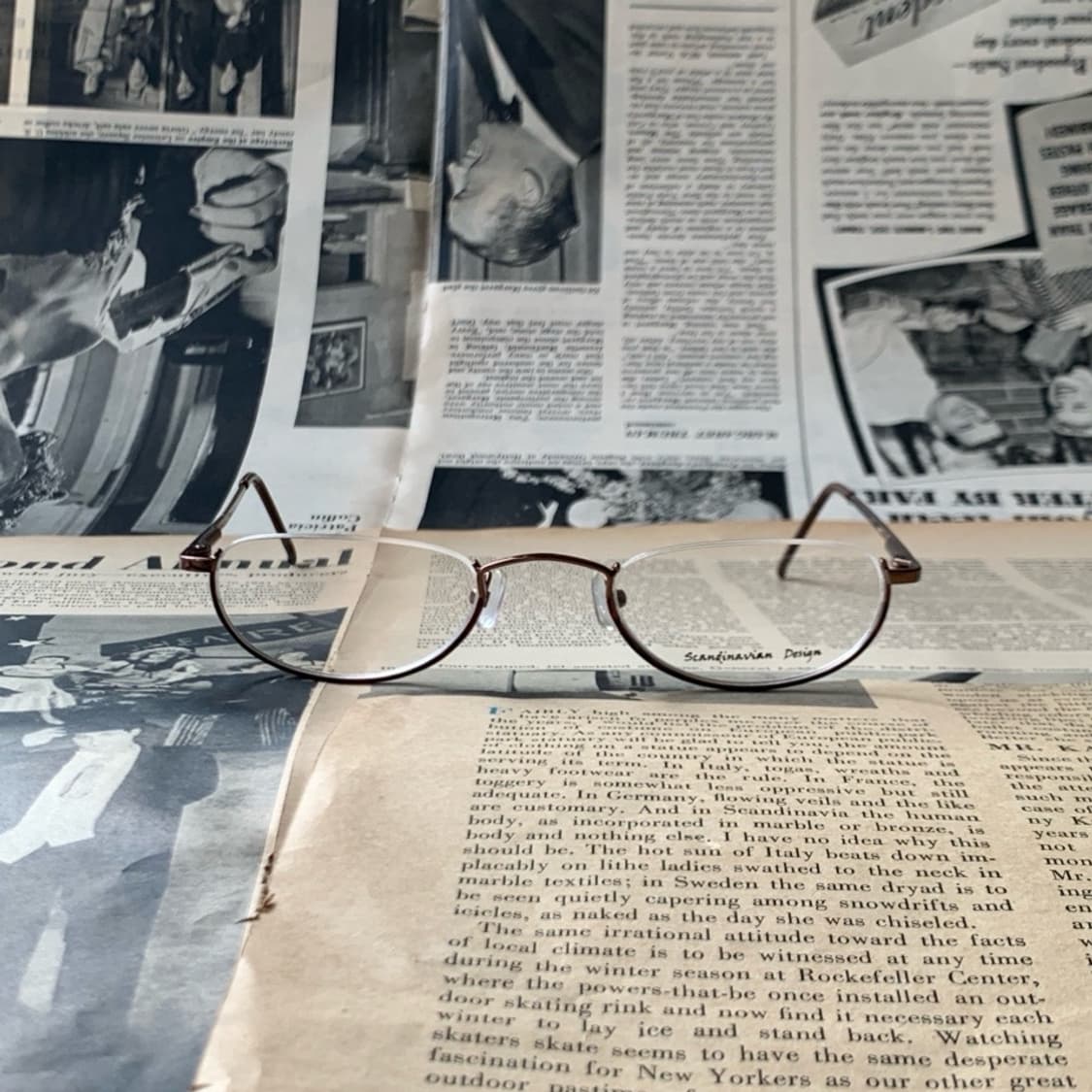 [픽키-686] 딥 브라운 메탈 언더림 안경 클래식 라운드 슬림 상품이미지1