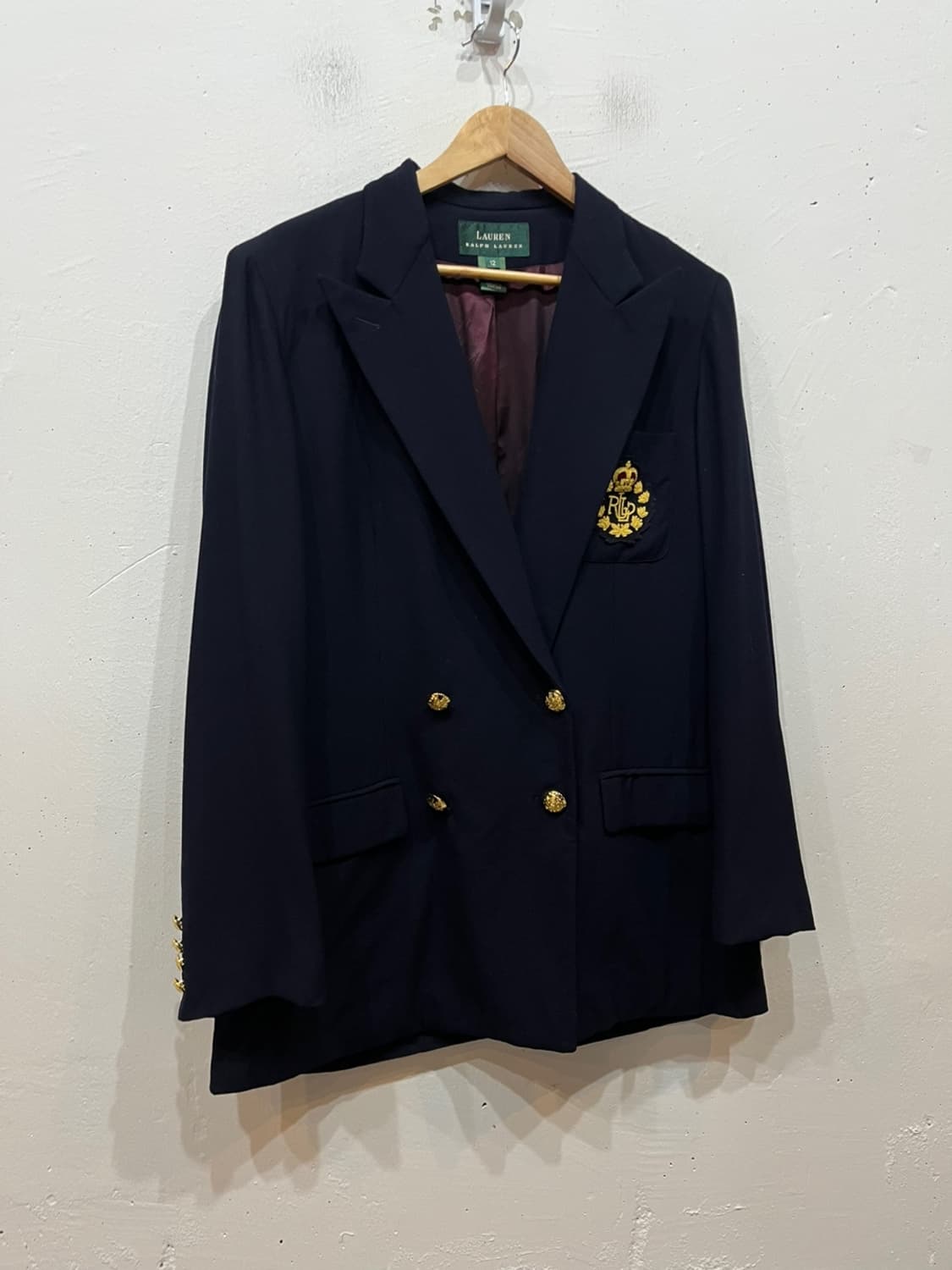 로렌랄프로렌 크레스트 금장 블레이저 자켓 네이비 Made in USA 상품이미지1
