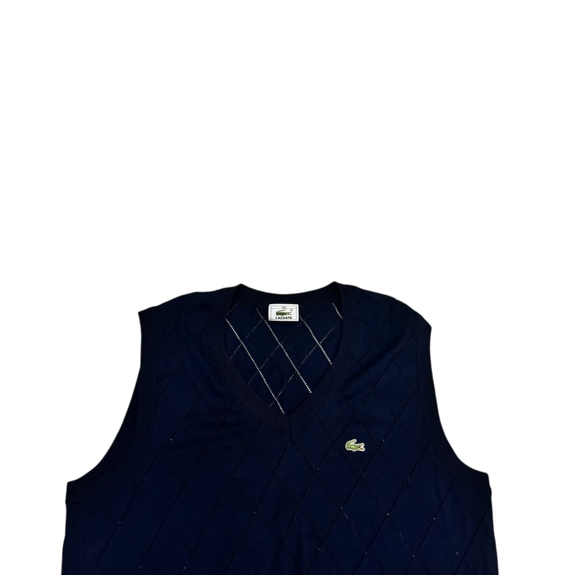 라코스테 네이비 아가일 니트 베스트 상품이미지2
