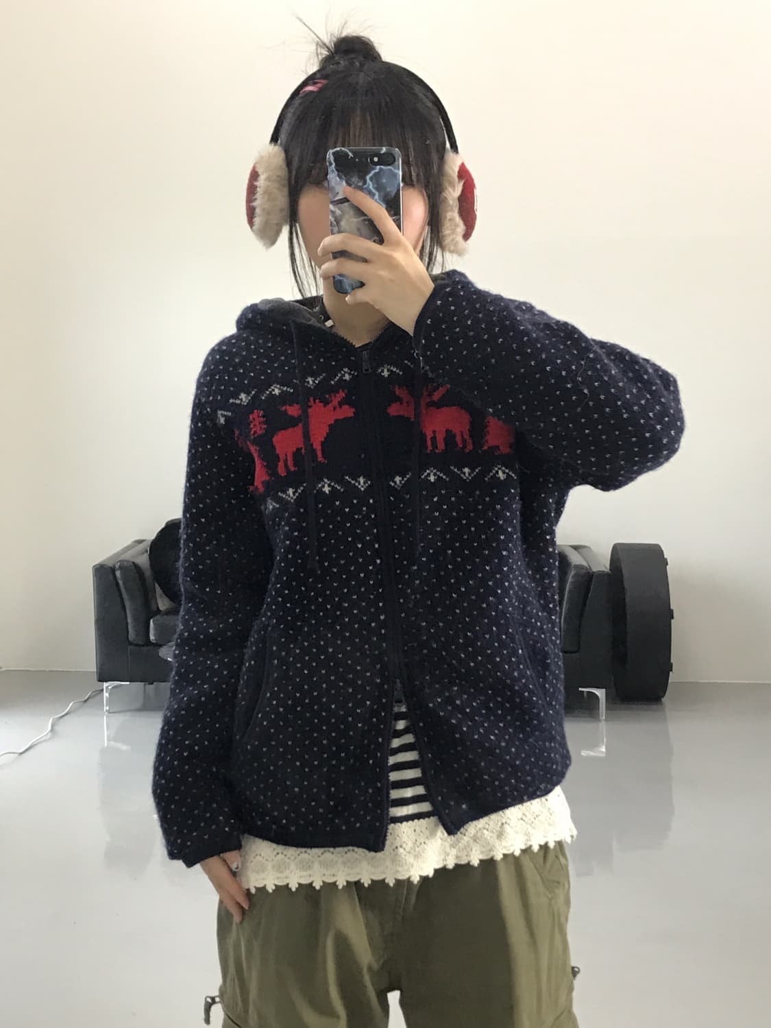 Jpn Nordic Pattern Zip Up Hoodies 상품이미지2