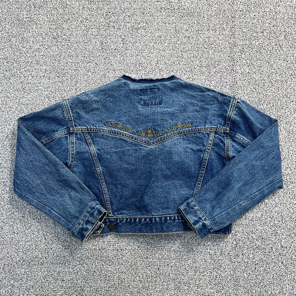 실측확인 빈티지 여성 크롭 청자켓 0403M 상품이미지3