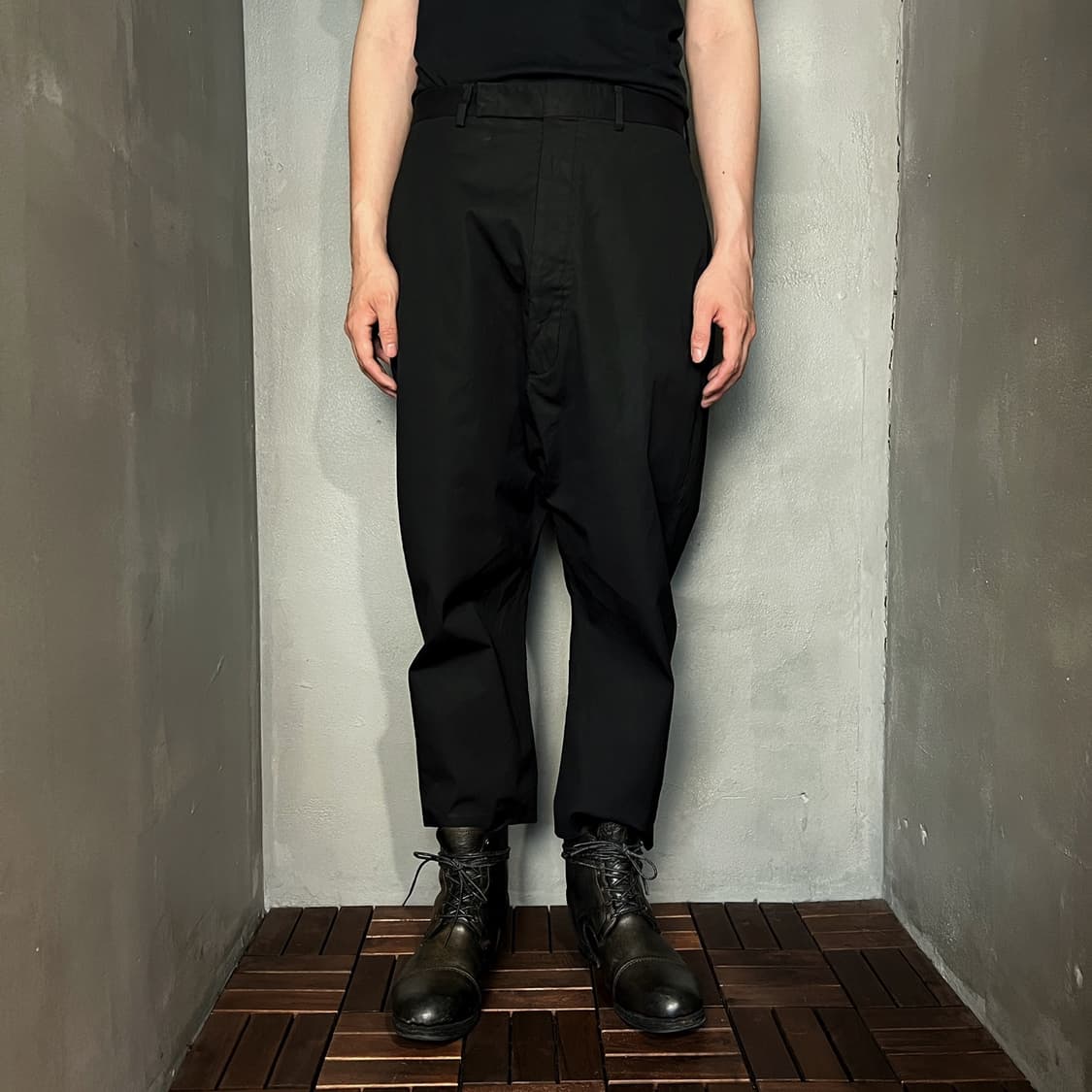19ss 릭 오웬스 드롭크로치 크롭 팬츠 상품이미지1