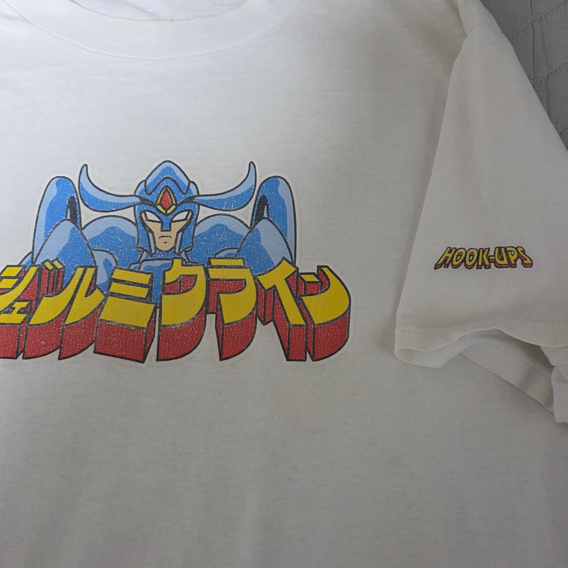 [L] 90s 훅업스 HOOK UPS 빈티지 티셔츠 화이트 트래쉬드 상품이미지3