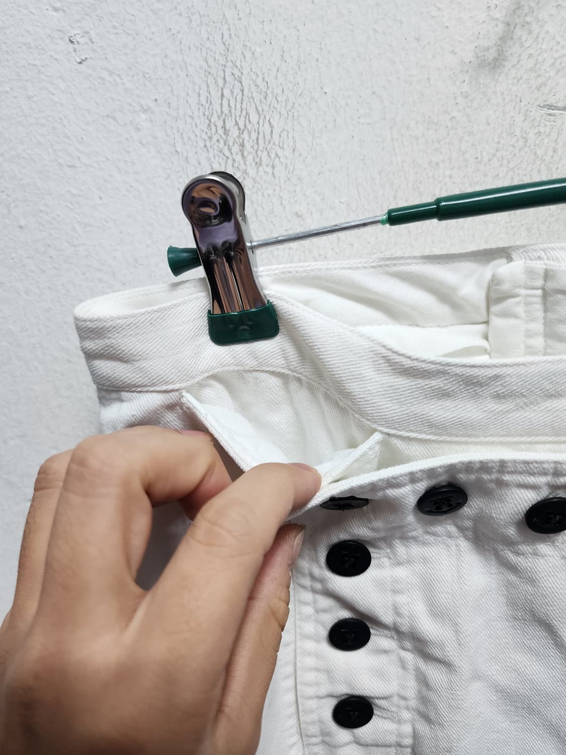 폴로랄프로렌 단추디테일 화이트 와이드 데님  상품이미지4